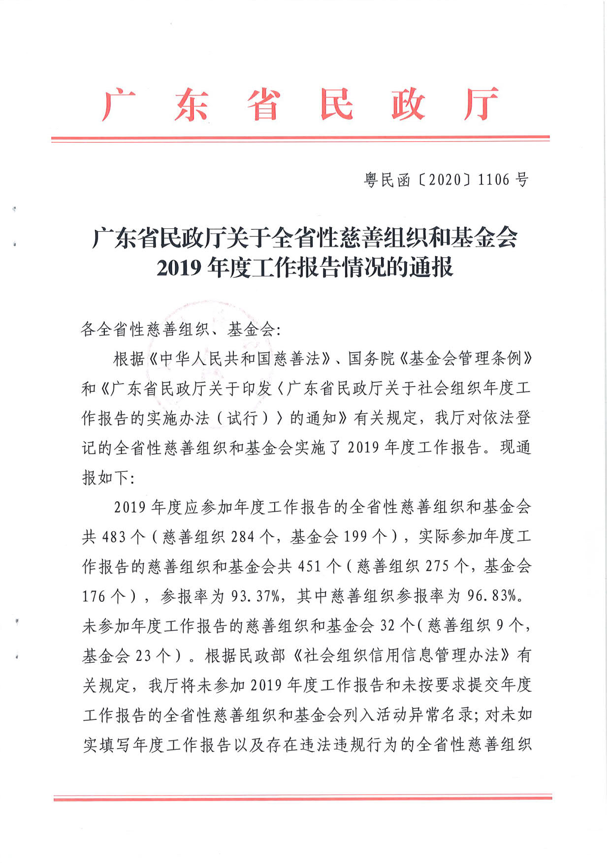 广东省民政厅关于全省性慈善组织和基金会2019年度工作报告情况的通报_1.jpg